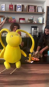 Beegu and the bunnies are big fans of our tuck shop! Hop on down to see what all the fuss is about and treat yourself to one of Beegu's favourite earth snacks (she loves the yellow ones most!) Until Sun 4 May | For ages 3-7 Book now: https://bit.ly/beegu2025 | Unicorn Theatre