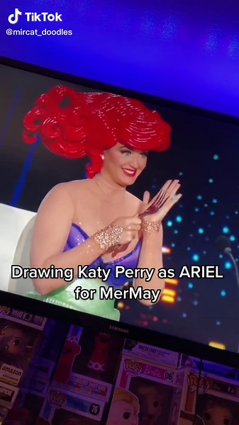 What better way to kick off #mermay than to draw @katyperry ‘s Ariel out from @AmericanIdol Disney night #fyp #littlemermaid #katyperry #mermay2022