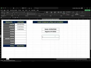 COMO COMBINAR LETRAS Y FECHA CON NÚMEROS En Una Misma Celda En Excel