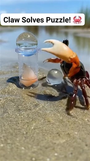Meet the Fiddler Crab—a tiny animal with big brains! This incredible macro footage shows the crab assessing a clear container, realizing the obstacle (the glass sphere), and expertly using its oversized claw to move the object and reach the food inside. It’s a remarkable demonstration of problem-solving ability in coastal European wildlife. Did you expect this tiny creature to figure out the solution so quickly? Let me know your thoughts below! #marinelife #crabs | Ignite Viral