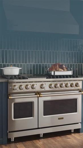 Viking Range on Instagram: "Elevate your kitchen with the timeless elegance of brushed brass accents.⁠ ⁠ From knob bezels and handle endcaps to the iconic logo, Viking brass accents transform every detail into a design statement. ⁠ ⁠ These brushed brass finishes aren’t just about looks—they highlight precision, quality, and craftsmanship in every meal you create. ⁠ ⁠ Make your kitchen a space where performance meets style."