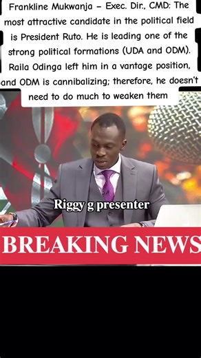 Frankline Mukwanja – Exec. Dir., CMD: The most attractive candidate in the political field is President Ruto. He is leading one of the strong political formations (UDA and ODM). Raila Odinga left him in a vantage position, and ODM is cannibalizing; therefore, he doesn’t need to do much to weaken them