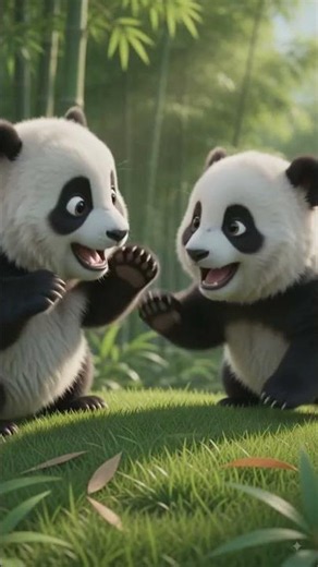🐼 Two Cute Pandas Sliding & Playing Together ❤️ | Cutest Panda Moments Ever! #Shorts #viral#