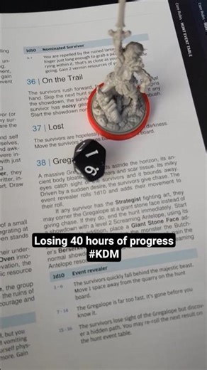 Rolling a 1 on a random hunt event - Kingdom Death Monster #kingdomdeath #kingdomdeathmonster