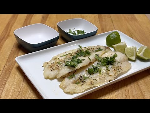 POISSON BLANC À L'AIL ET CITRON VERT DANS AIR FRYER, RECETTE FACILE/ WHITE FISH WITH GARLIC AND...