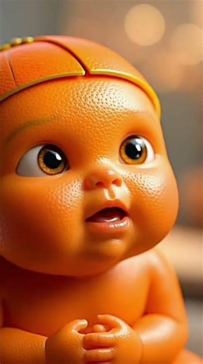 Hyper-Realistic Orange Baby Eats Citrus! 🍊 #Cinematic #Surreal #4K