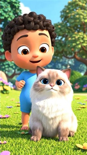 CUTE BABY AND CAT #viral #trending #cartoon #cartoonshorts #baby #cute #babycatdance #cutebaby