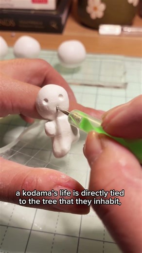 kodama, the protectors of forests! #polymerclay #folklore