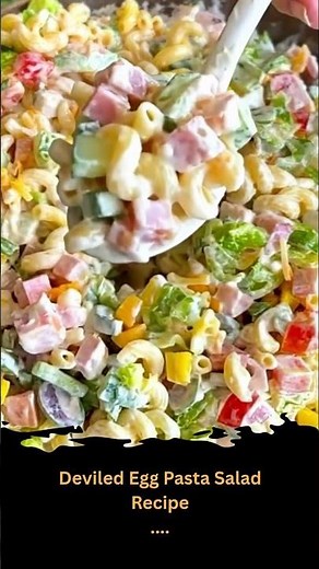 My grandma made this Deviled Egg Pasta Salad today and it came out so good