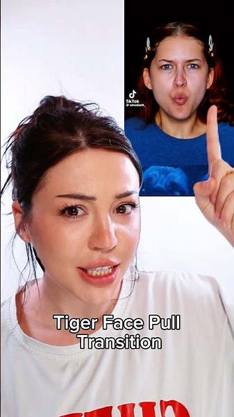 Face rip transition tutorial 👀🐯 IB @w‪@whosbeth_‬