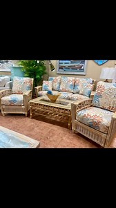 Beautiful Rattan Set $2649 includes Sofa, 2 chairs, coffee table and one end table. Available in different fabrics. Located at 3905 US 1 South in St Augustine. Open 7 days a week. #rattan #tropicalrattan #familybusiness #staugustine #pontevedra #PalmCoastLiving | Tropical Rattan Furniture | Facebook