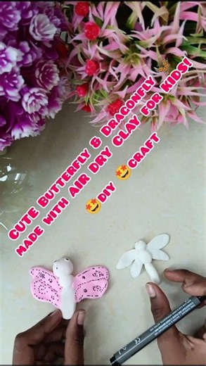 Air dry clay insects🐝🦋 #diy #shorts #clayart