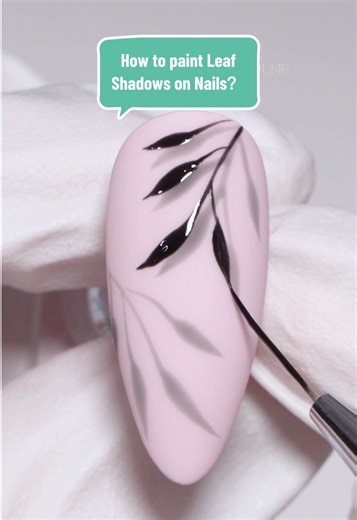 How to Paint Leaf Shadows on Nails - Step by Step