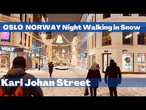 Oslo, Norway 🇳🇴- Snow Walk - 4K/60fps HDR - Walking Tour