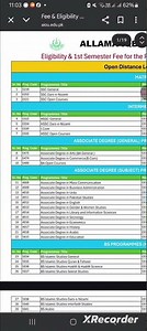 aiou fee structure autumn 2025