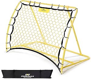 PodiuMax Soccer Rebounder Net, 2 Angle Soccer Bounce Back Net for Control, Passing Practice Training, 4x3ft Excellent Elasticity Rebound with Carry Bag, Portable for Teens & Adults