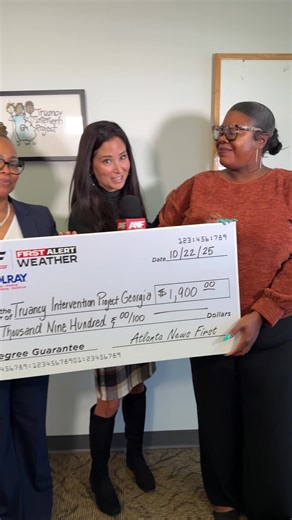 3 DEGREE GUARANTEE 🌡️ When Chief Meteorologist Jennifer Valdez and the ANF First Alert Weather Team are right, it means good things for local charities 🤑 Truancy Intervention Project Georgia, Inc. is committed to empowering our youth by tackling chronic absenteeism and ensuring every student has the opportunity to succeed BIG thanks to our partners Coolray Heating, Cooling, Plumbing & Electricalfor matching this donation! ♥️ | Atlanta News First