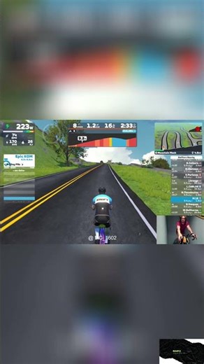 Virtual Bike Climb: Watch This Cyclist Conquer the Hill! #shorts