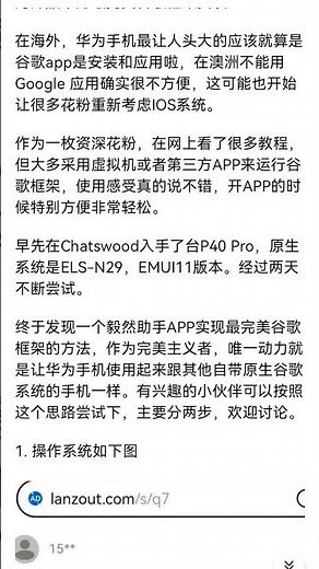 作为一枚资深花粉，在网上看了很多教程，但大多采用虚拟机或者第三方APP来运行谷歌框架，使用感受真的说不错，开APP的时候特别方便非常轻松。 #华为鸿蒙系统 #谷歌商店 #谷歌框架安装#华为鸿蒙系统