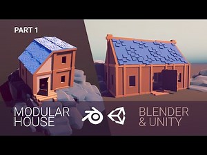 (Part 1) 3D Modeling Modular House in Blender & Unity 3D (SLOW VIDEO) Full Process | Game-ready Art