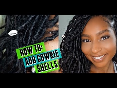 How to: Add Cowrie Shells to Hair or Locs| Goddess Bohemian Locs | iamLindaElaine