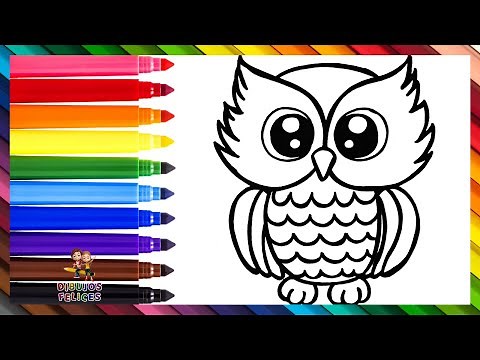 Cómo Dibujar Un Buho 🦉 Dibuja y Colorea Un Lindo Buho 🦉🌈 Dibujos Para Niños