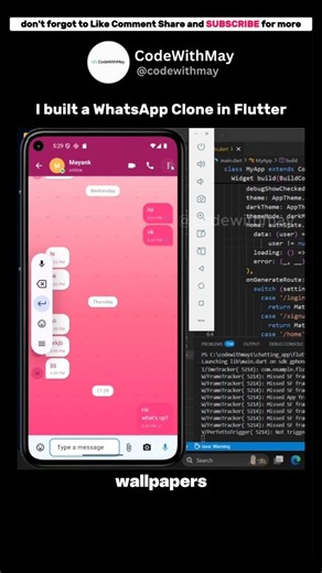 I Built a WhatsApp clone using flutter #coding #flutter