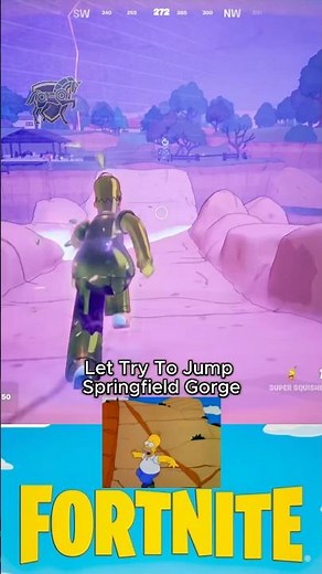 Homer Simpson Took the Springfield Gorge Jump 😱💀 Fortnite x Simpson #shorts #fortnite #gaming