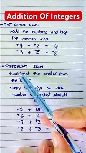 Addition of Integers Explained in Less than 1 Minute #learnmath #TeacherJulzTV