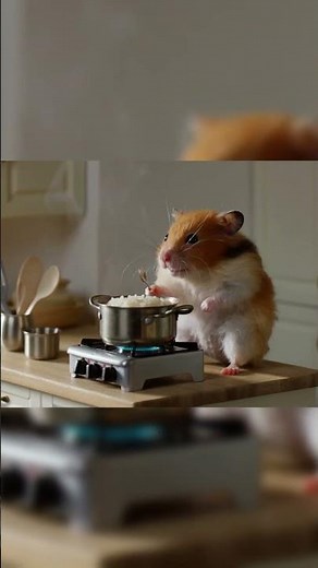 Master Chef Hamster Shows Off His Cooking Skills 🐹🔥👨‍🍳