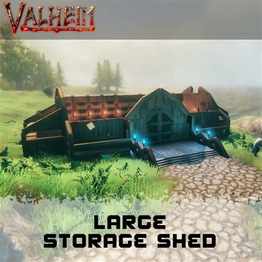 Valheim: Large Storage Shed - Mid Game - (Speed Build Short) #valheim #speedbuild