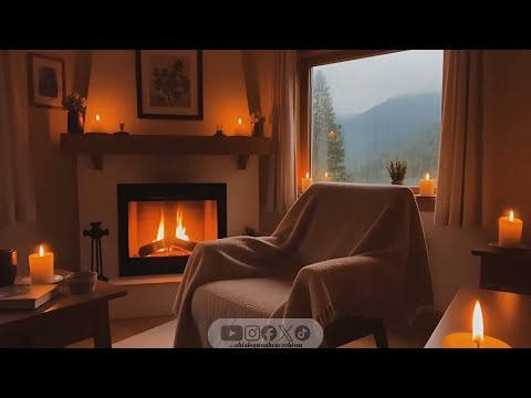 🔴 LIVE Reading by the Fireplace | Rain Sounds for Relaxation, Focus & Sleep