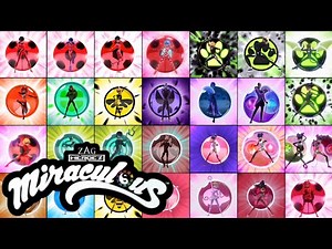 🐞Miraculous Ladybug🐞 | All Transformations Season 1 - 4 ( in French!!! ) | Decent quality |