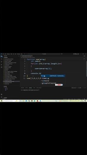 Sum of Array Elements in JavaScript 🔢 | JS Logic #shorts