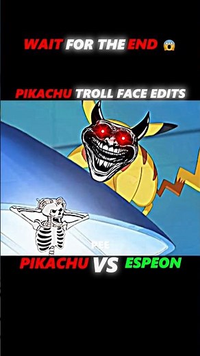 Ash Pikachu VS Espeon ll Pikachu Troll Face Edits ll #shorts #pokemon