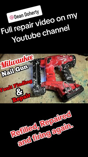 1https://youtu.be/CdaSJWwBAbY #milwaukee ##toolfix #fixing #toolrestoration #cordlesstools #powertools #milwaukeetools #nailgun #milwaukeefix