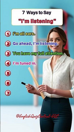 7 Ways to say "I'm Listening" in English #learnenglish #speakfluently #foryou #shorts