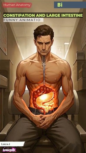 Constipation and Constipated Stool through the Large Intestine Animation | Bio AI Art | 07