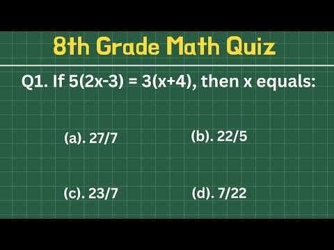 Can You 8th Grade Math Linear Equation Test | Math Quiz