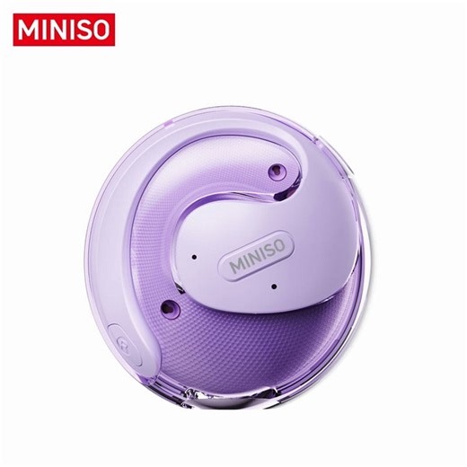 MINISO X15 AI Translation Open-Ear Earbuds, Bluetooth 5.4 Headphones, 130 Languages, IPX5 Waterproof for Travel/Gym, Purple