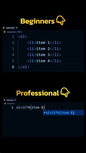 HTML Ordered List in 20 Seconds | #shorts #coding