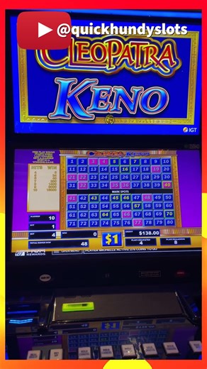 Cleopatra KENO 10 Spot Quick Pick Bonus!