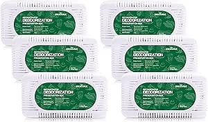 6 Pack Fridge Deodorizer, Refrigerator and Freezer Deodorizer Odor Eliminator Reusable, Unscented Activated Carbon Odor Absorber and Moisture for Freezers, Coolers, Closet and Trash Can