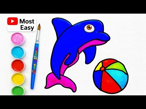 How to Draw a Cute Dolphin Playing with Ball Step by Step Easy Drawing Tutorial