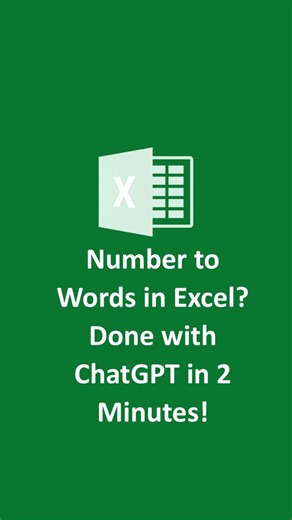 Basic to Advance Excel on Instagram: "Number to Words in Excel? Done with ChatGPT in 2 Minutes! Want to convert any number like 1,25,000.50 into words like “One Lakh Twenty-Five Thousand Rupees and Fifty Paise” in Excel? 💡 Here’s how you can do it using VBA and ChatGPT in under 2 minutes! Perfect for invoices, accounting sheets, and finance reports 🇮🇳💼 Just type this prompt in ChatGPT and let AI build your custom Excel function! 👉 Prompt to Copy & Paste in