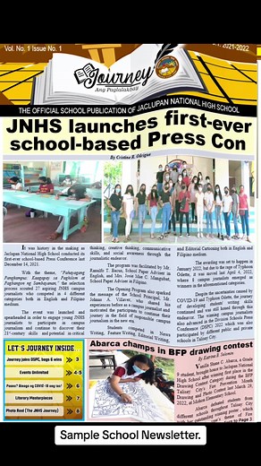 Sample school newsletter.