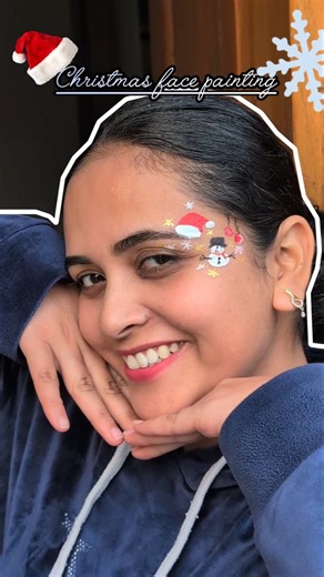 Christmas theme face painting #shorts #trending #viral #christmas #facepaint #creative #ytshorts