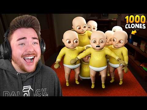 1000 BABY CLONES MOD... (its so funny) | The Baby in Yellow (Crown Childcare Update)