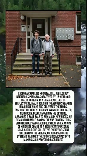 Facing a crippling hospital bill, an elderly neighbors panic was observed by