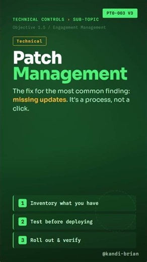 Patch Management Short for Exam Prep PenTest+ PT0 003 V3 #comptia